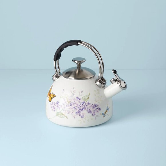 brand new LILAC PURPLE FLORAL Lenox Butterfly Meadow 2.5-Quart Tea Kettle - Picture 5 of 14